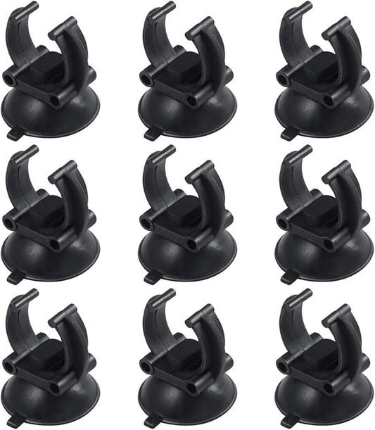 POPETPOP 10Pcs Aquarium Sucker Cup for Air Line Pipe Wire Holder (Black)