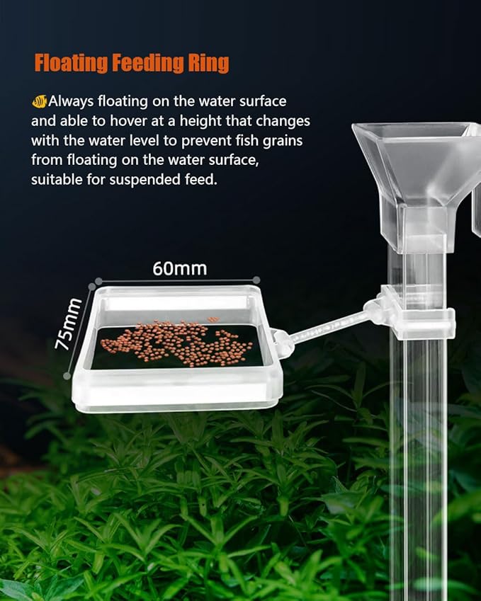 KINGYEENUO Shrimp Feeder Set - Aquarium Fish Feeder Tube Kit with Feeding Ring, Cleaning Brush, Tank Feeding Tube