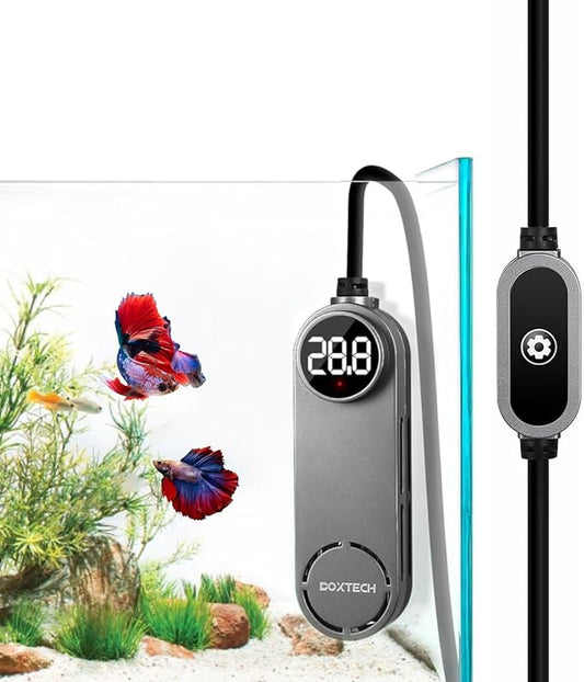 UPETTOOLS 75W Aquarium Heater for 5-20 Gallon Tanks – Submersible Fish Tank Heater with Digital Display & External Temperature Controller, Adjustable 68°F-93°F, for Betta, Shrimp, and Turtle Tanks