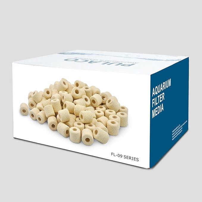 PULACO Aquarium Ceramic Ring, Filter Media for Fish Tank, Pond Filter, 1LB