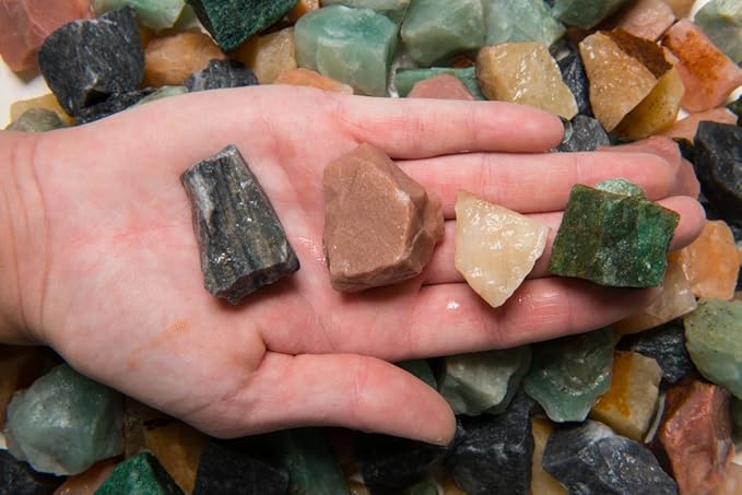 Fantasia Materials: 2 lb Assorted Aventurine Rough Stones from India