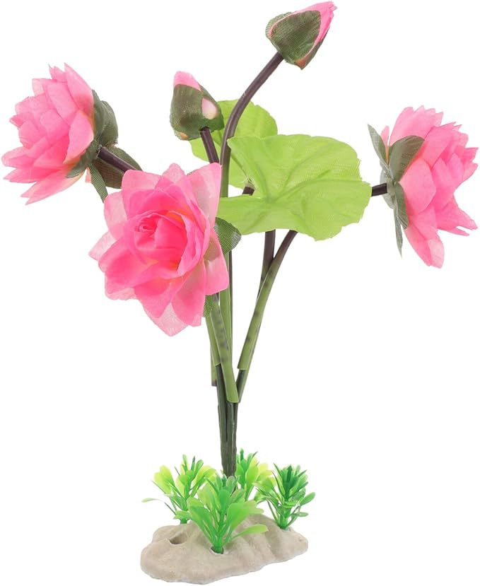 Milisten Artificial Lotus Flower Decoration for Fish Tank Realistic Faux Water Lily Ornament for Aquariums Elegant Aquarium Plant Accessory for Home and Office Decor