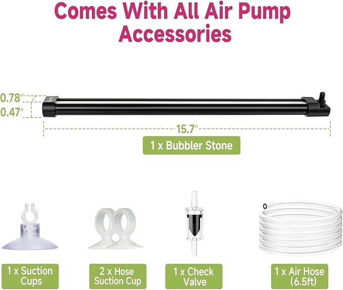 hygger Aquarium Bubble Curtain Wall, Quiet Fish Tank Air Stone with Accessories, High Dissolved Aquarium Bubbler Oxygen Diffuser Decoration for Freshwater & Saltwater