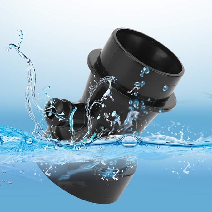GLOGLOW Aquarium Venturi Tube Black Air Suction Nozzle for Protein Skimmer, Increase Air Intake Volume 14g, Both Ends 3cm 2cm Outer Diameter, for Saltwater Freshwater Tank Pump Separator U