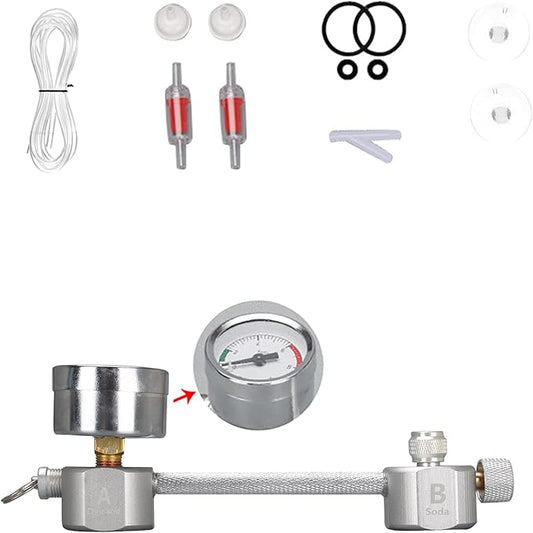 YUHOME Aquarium DIY CO2 Generator System Kit CO2 Generator System Carbon Dioxide Reactor Kit for Plants Aquarium, Silver