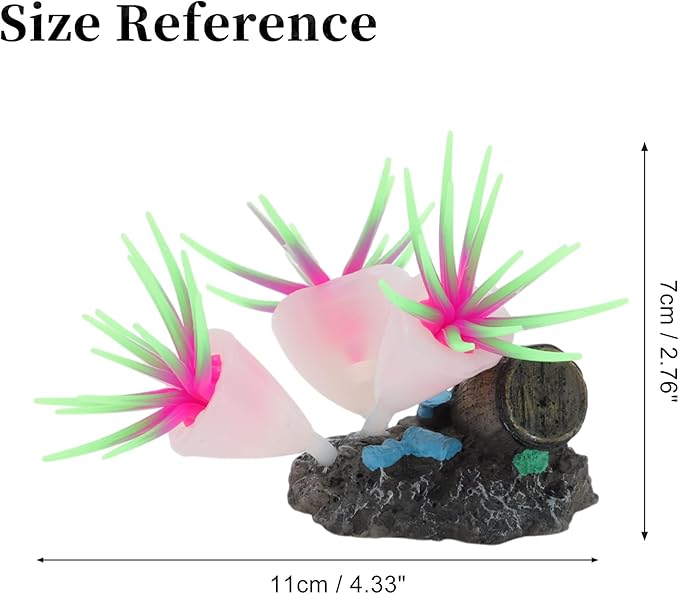 Fluorescent Aquarium Coral, Vibrant Glowing Effect, Fish Tank Decorations, Artificial Accessories, Green