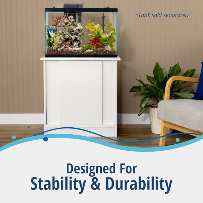Tetra 15-20 Gallon Fish Tank Stand, Easy To Assemble in Less than 1 Minute, No Tools Required, Water-Resistant Wood Stand For Freshwater And Saltwater Aquariums, Sturdy Stand Designed For Durability