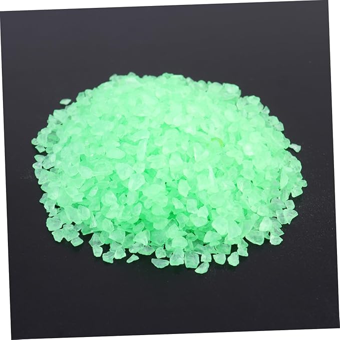 GARVALON 2pcs Colored Glass Decorative Sand for Aquariums and Landscapes Green Colored Sand for Fish Tank Decoration and Crafts for and Flowerpots