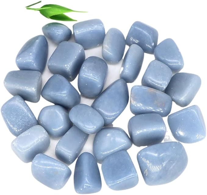 Natural Tumbled Stones Bulk Ore Gravel Specimen Healing Crystals Quartz Energy Minerals Tank Aquarium Home Decor Gem Decoration (Color : Blue Angelite, Size : 500g)