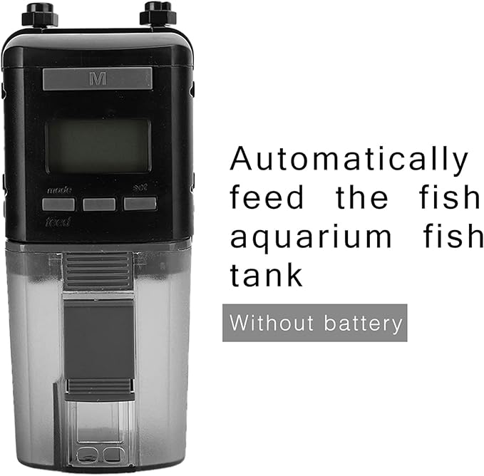 Automatic Fish Feeder Digital Aquarium Feeder Timer for Fish with Adjustable Food Amount 4 Times Daily Feeding Manual