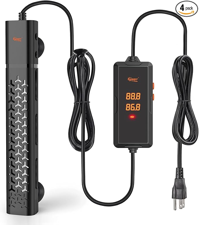 hygger 200w Aquarium Heater, Submersible Fish Tank Heater with Intelligent Temperature Control and Leaving Water Automatically Stop Heating System, for 20-40 Gallon Tanks