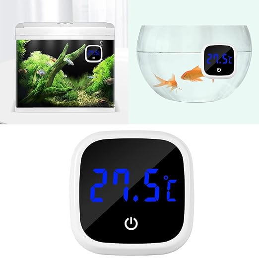 Digital Fish Aquarium Thermometer, Accurate LED Display, Wireless, External Attached