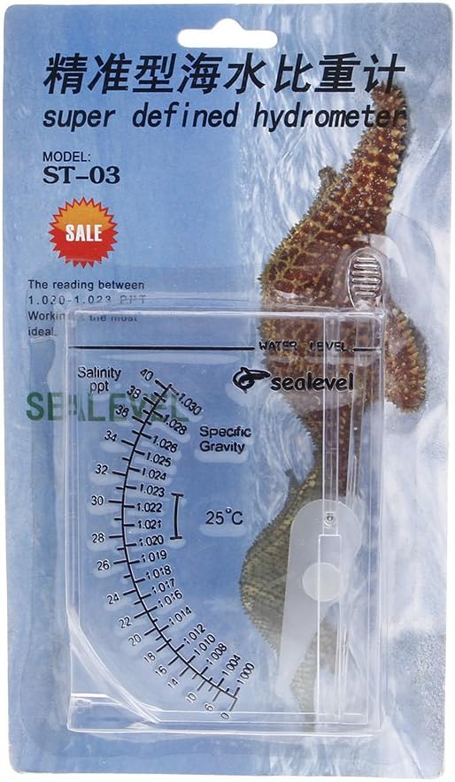 Marine Hydrometer Reef Fish Tank Aquarium Water Salinity Specific Gravity Test