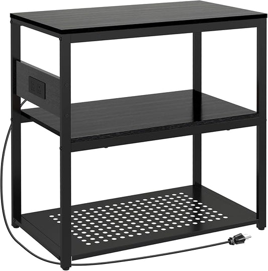 Livofloral 20-29 Gallon Fish Tank Stand with Power Outlets, 3-Tier Metal Aquarium Stand, Breeder Reptile Tank Stand with Shelf for Home Office, 660LBS Capacity, 29.5 x 15.8 x 30.1 inches, Black