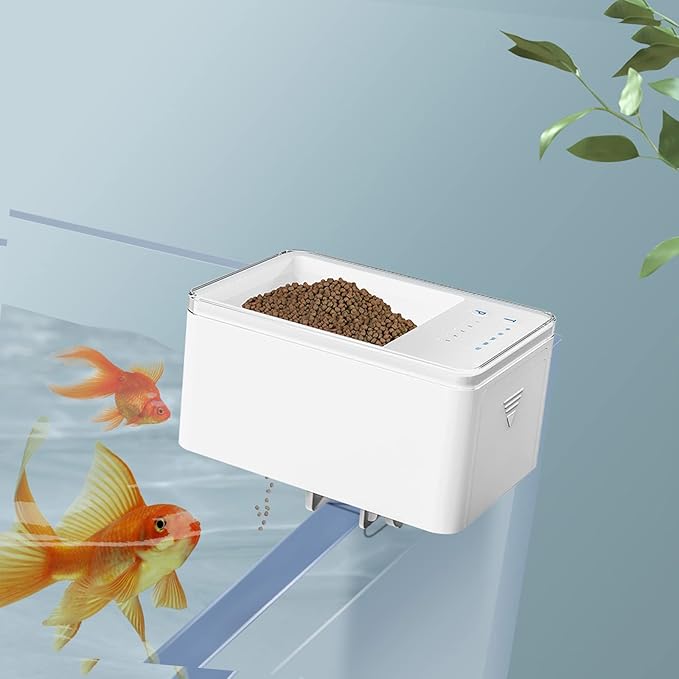 Automatic Fish Feeder,70ml Capacity Smart Timing Vacation Fish Tank Food Dispenser Automatic Dispenser with Timer for Weekend or Daily Use for Small and Young Fish