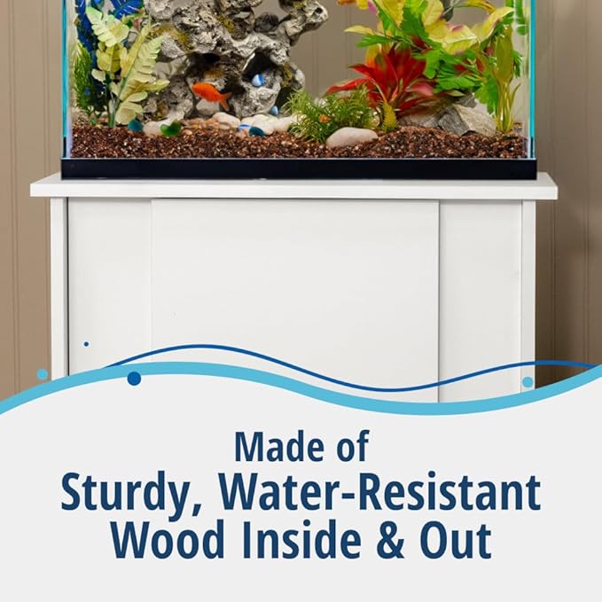 Tetra 15-20 Gallon Fish Tank Stand, Easy To Assemble in Less than 1 Minute, No Tools Required, Water-Resistant Wood Stand For Freshwater And Saltwater Aquariums, Sturdy Stand Designed For Durability
