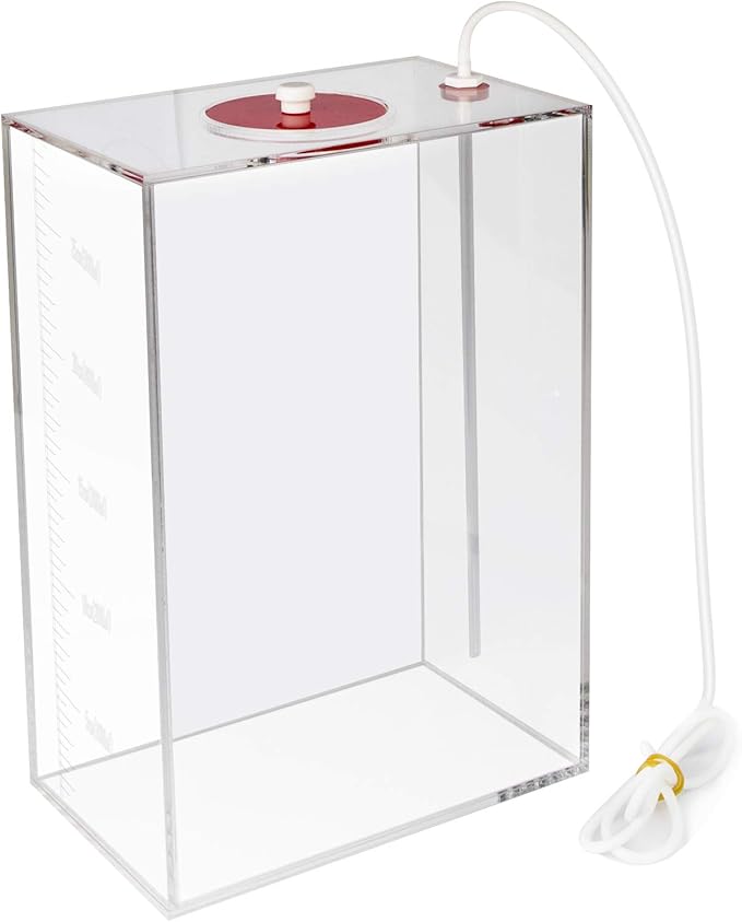 Aquarium Choice Acryli Made Liquid Storage Bucket Doing Pump Reservoir Container (4.7 * 7.4 * 10.9 Inch;5000ml/5L（Red）)