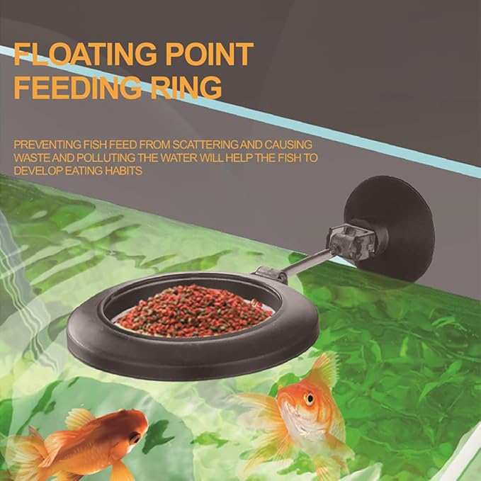 Shrimp Feeder & Fish Feeder – Aquarium Fish Feeding Dish & Tube, Automatic Fish Feeder with Dual Floating Ring Design for Betta Fish Tanks & Accessories
