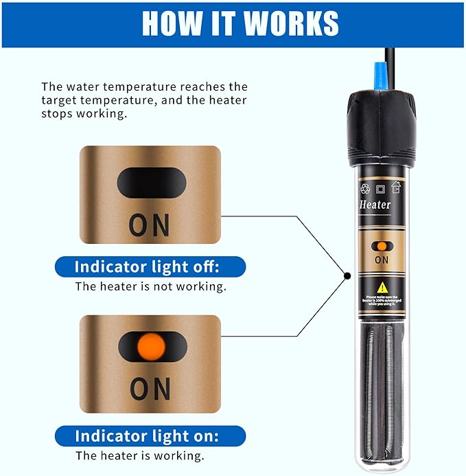 FREESEA 100 Watt Aquarium Fish Tank Heater with Aquarium Submersible Thermometer