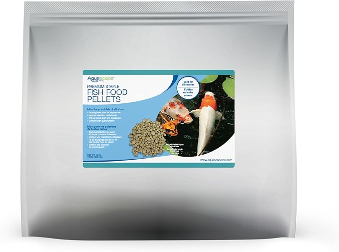 Aquascape Premium Staple Pond and Koi Fish Food, Mixed Pellet Size, 11-Pounds (5 Kg), 81053