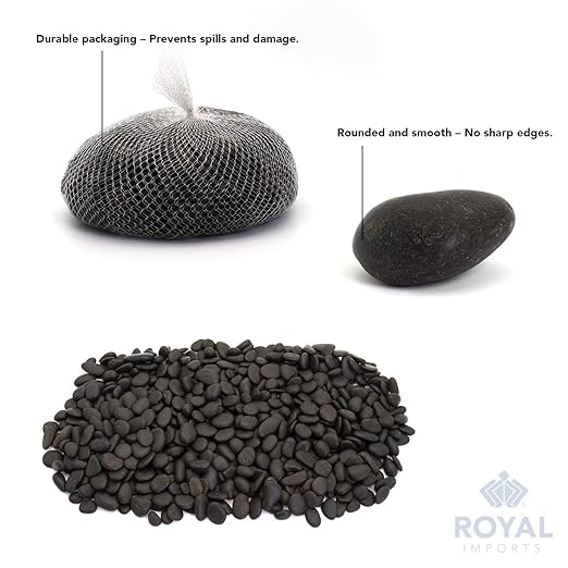 River Rocks Decorative Ornamental Vase Filler 1"-1.5" Black Aquarium Gravel 30 lbs - Landscaping Pebbles for Indoor Plants, Fish Tank Gravel, Terrarium& Home Decor, DIY & Crafting – Royal Imports