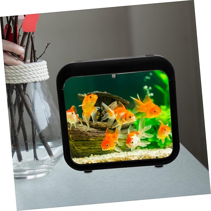 Mipcase DIY Micro Landscape Aquarium Betta Fish Tank Kit with Plant Hydroponic Box Small Reptile Tank Desktop with Lighting
