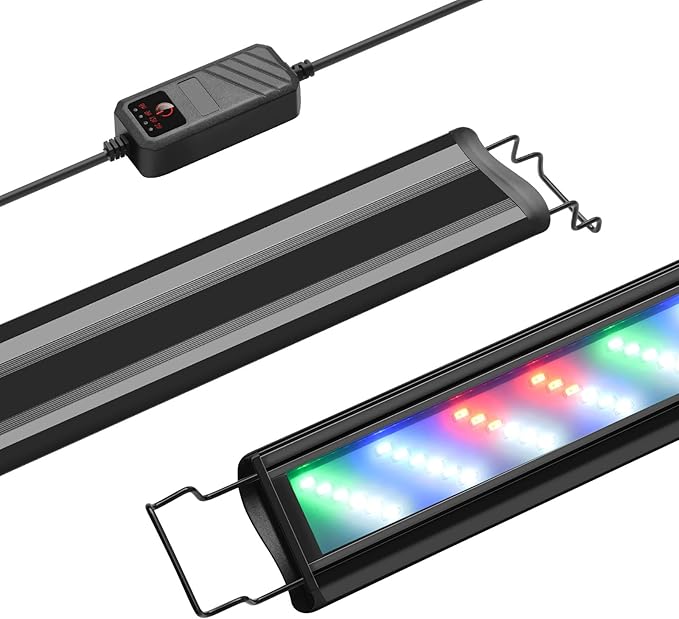 FEDOUR Aquarium LED Light, Full Spectrum Aquarium Plant Light with Timer, Extendable Metal Brackets, for Fish and Plant Tank (16-24 inch)