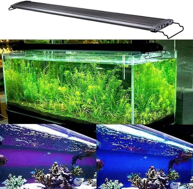 Upgraded Aquarium Light 11 to 78 inch Full Spectrum Fish Tank Light Adjustable Remote Control Hood Lamp Lighting for Freshwater Saltwater Marine (Remote Control Multicolor 48-60 Inch(24+24"))