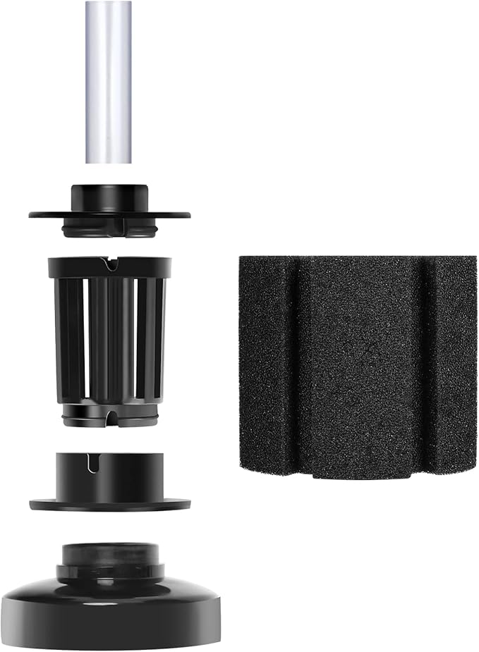 AQUANEAT Aquarium Siphon, Fish Tank Siphon Bundle with 3packs Sponge Filter up to 10Gal