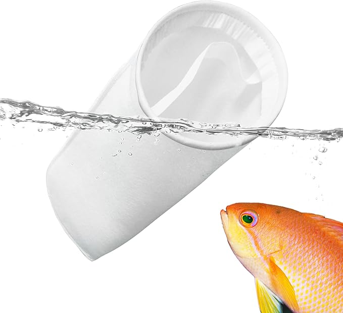 JOR Filter Sock 200 Micron, Double Stitched Machine Washable and Reusable, Extends Life of Filter System, Good for the Planet, Improves Aquarium Pond Water for Energetic Fish, Clear Water, 2 Pack