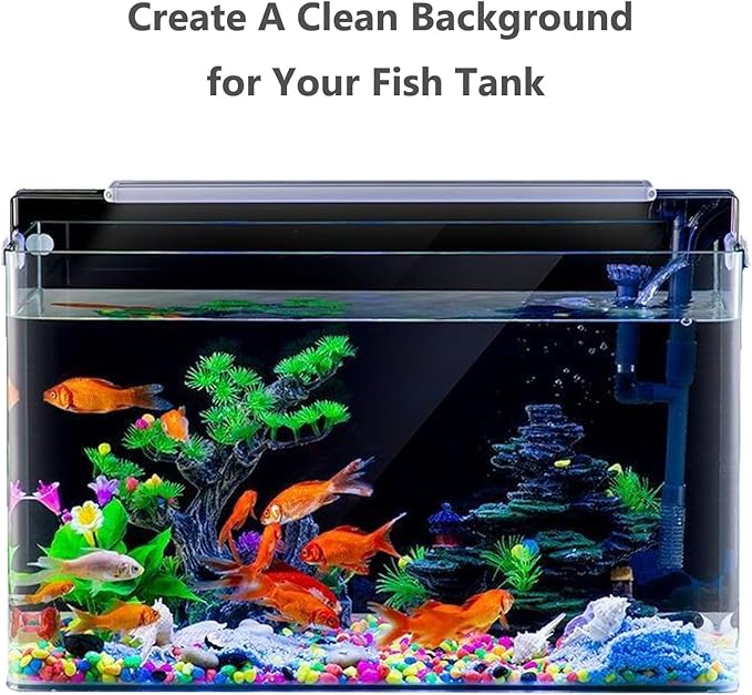 XCNO Aquarium Background Static Cling Black Fish Tank Background Wallpaper Fish Tank Backdrop Vinyl Aquarium Poster Background 47 x 18 in