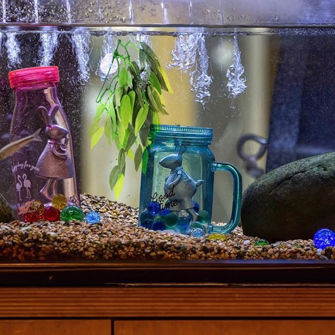 Artificial Aquarium Plants 2Pcs Realistic Rattan Plastic Fish Tank Decorations with Suction Cups for Freshwater and Saltwater Tanks Home Office Bar