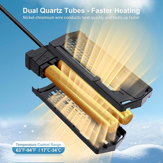 HiTauing Aquarium Heater, Upgrade AP01 300W/500W/800W/1000W Fish Tank Heater with Intelligent IC Chip Controller-Fast Heating, Precise Temperature Control for Saltwater and Freshwater