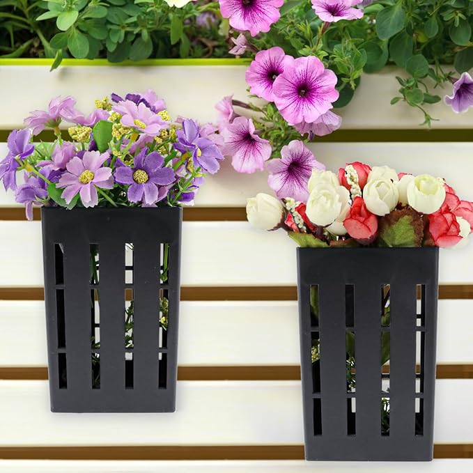 5Pcs Hanging Aquarium Plant Holder Aquatic Plant Pot with Hanger Fish Tank Accessories Aquarium Planter Cups for Aquaponic Plant Cultivation,Black