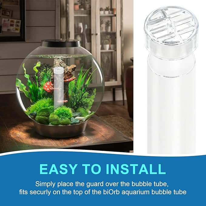 Bubble Tube Guard for biOrb Aquarium, Acrylic Cover Aquariums Prevents Objects, Fish, Snails, Shrimp Out of Filter for Safe and Clean Tank -2PCS