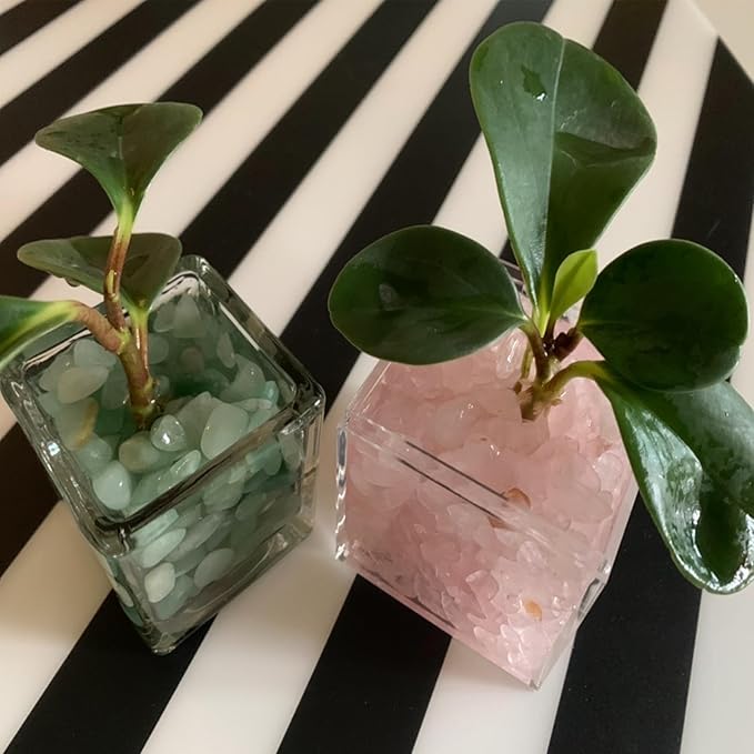 2lbs Rose Quartz Crystals, Vase Filler Stones, Pink Crushed Rose Quartz Chips, Decorative Marbles for Vases, Pebbles for Indoor Plants, Gravel for Fish Tank Aquarium