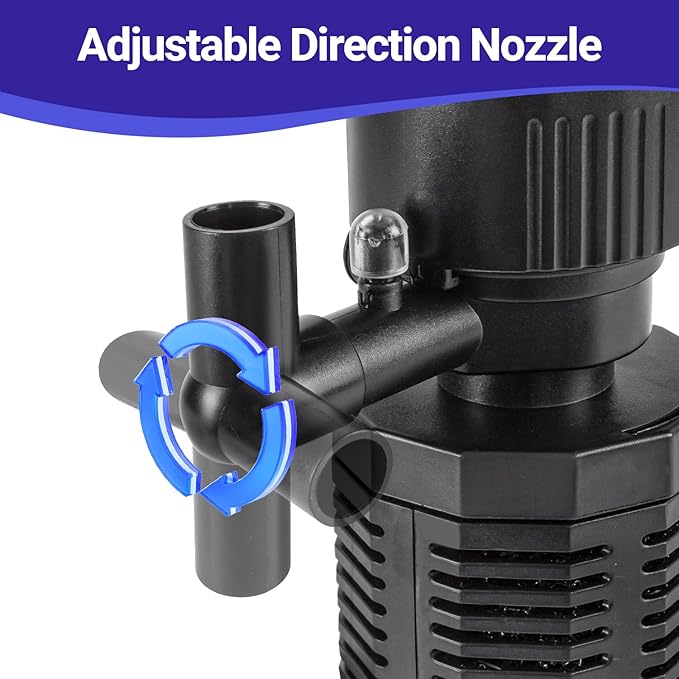 Yaubay 25W Aquarium Internal Filter for 75-150 Gallon Tanks, Power Biochemical Sponge Fish Turtle Tank Filter with Aeration System, Silent Submersible Filters, 317 GPH