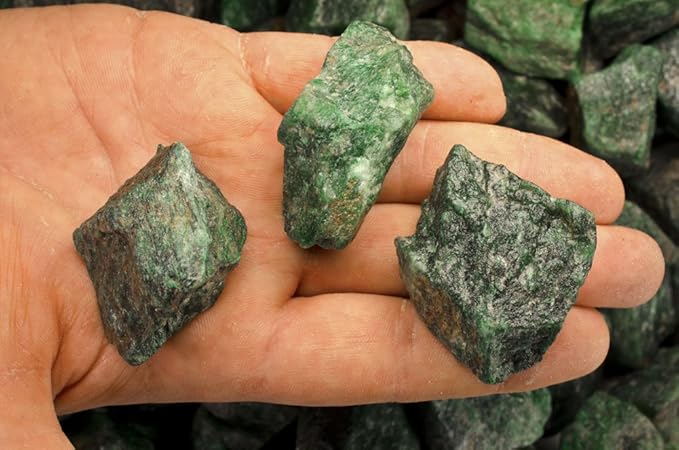 Fantasia Materials: 18 lbs Dark Green Aventurine Rough Stones from India