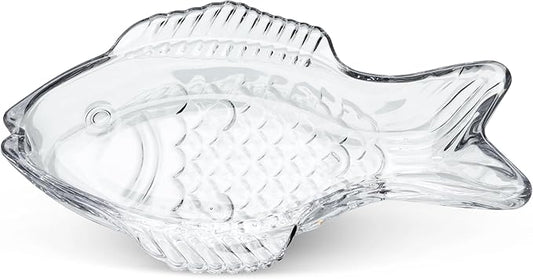 Abbott Collection Small Swimming Fish Dish - Clear Glass (7.5" L)
