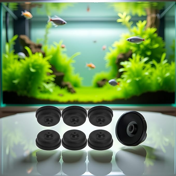 6Pcs Black Aquarium Diaphragm,Aquarium Air Pump Accessories,Diaphragm,Accessories for Air Oxygen Pump,Air Pump ，Pumps and Filters