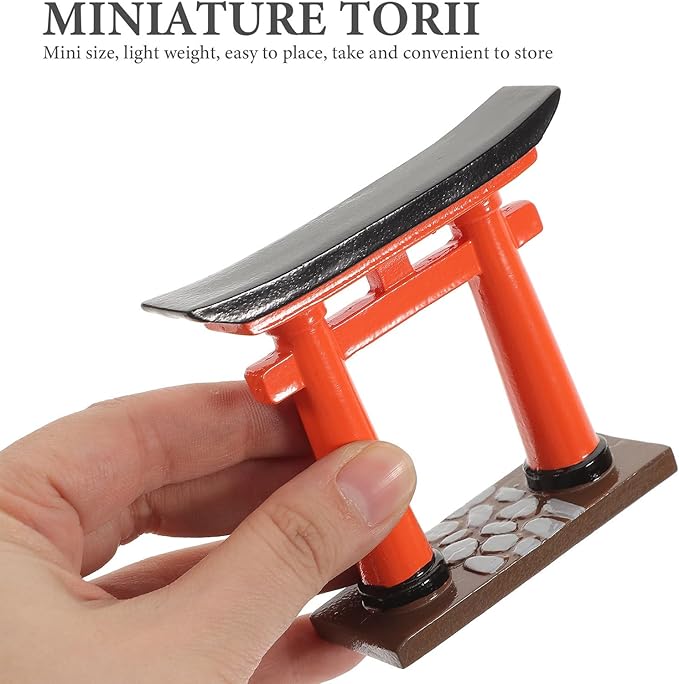 Japanese Torii Gate Miniature Resin 1pc Aquarium Zen Garden Ornament Scenes and Japanese Landscapes Decoration for Sand Table, Heavy Duty Torii Statue