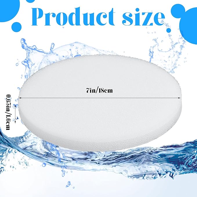 Tranqun 24 Pcs Fine Filter Water Polishing Pad Compatible with Fluval Fx4, Fx5, Fx6(24 Pcs,White,7 x 7 x 0.63 Inches)