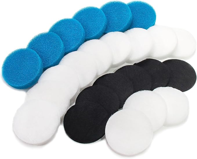 Value Pack of Carbon Filter, Coarse Filter and Fine Filter Pads Set Suitable for Classic 2213/250 2616131 (Pack of 24)