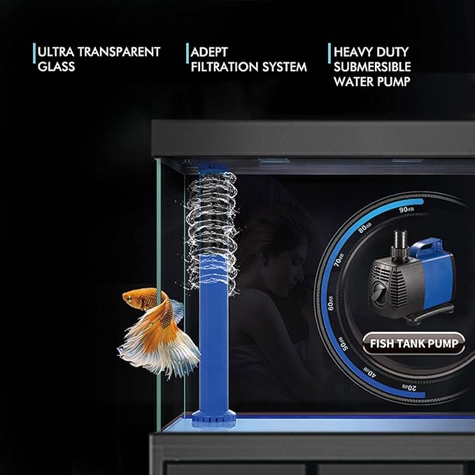 175 Gallon Glass Aquarium with Aluminum Cabinet - Including Sump for Filtration and Circulation, Plumbing, LED, White