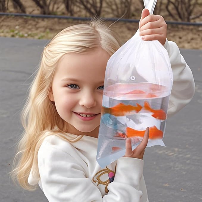 Aquarium Fish Bags, Clear Transportation Bag, Waterproof & Leak-proof Poly Shipping Bags for Storing and Transporting Live Fish (6" x 12" 100pcs)