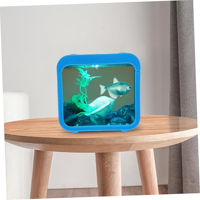DOITOOL Mini Betta Fish Tank with Fish Light Lamp Aquarium Decor Breeding Isolation Box
