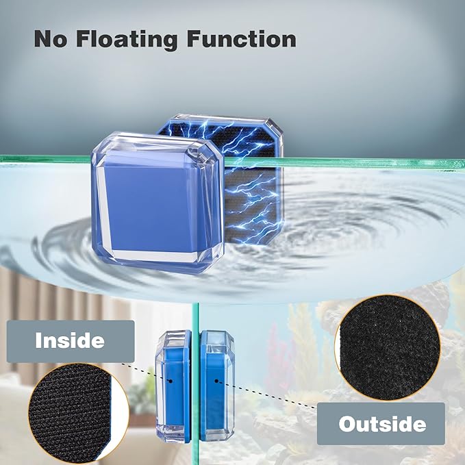 Carefree Fish Aquarium Small Super Magentic Cleaner(The Heart of The Ocean) Fish Tank Algae Scraper Fish Bowl Magnet Brush for Glass Tank No Floating