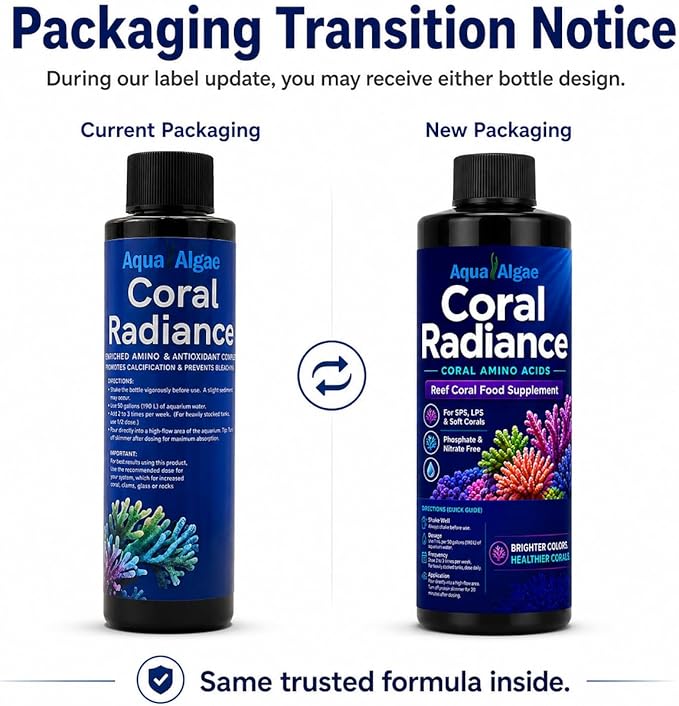 Coral Radiance Coral Amino Acids – Reef Tank Coral Food Supplement for SPS & LPS, Phosphate-Free & Nitrate-Free, Supports Color, Growth & Polyp Extension, 8 fl oz