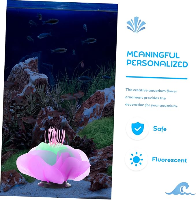 BESPORTBLE Colorful Water Lily Aquarium Decoration Fish Tank Adornment for Aquatic Landscapes Compact and Lightweight Design for Enhancing Fish Tank Aesthetics Vivid and Attractive Water