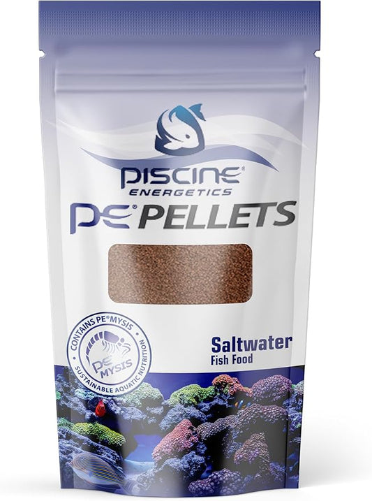 Piscine Energetics PE Pellets Saltwater Fish Food, 1mm 2 oz/ 56g (Pouch)
